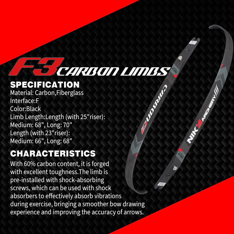 Nika F3 Carbon F Interface Recurve Limbs - Image 4