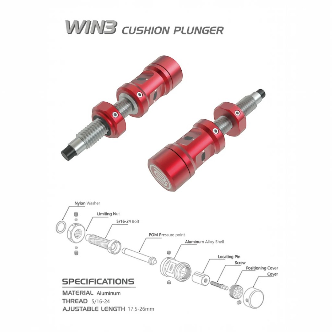BICASTER WIN-3 Cushion Plunger | Micro-Click Recurve Bow Plunger - Image 3